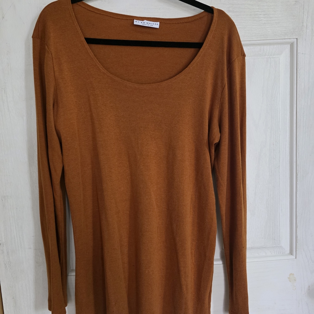 bryn Walker Long Sleeve Top in Rich Tan